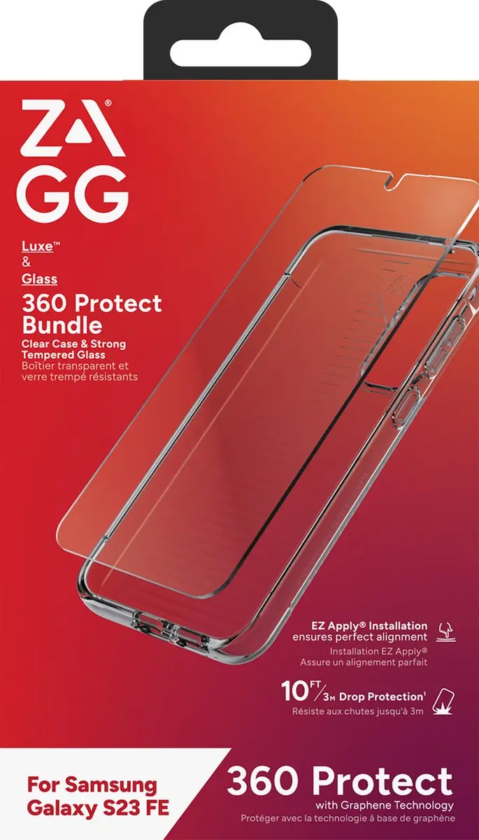 ZAGG Luxe Bundle S23 FE Hoesje + Glas Screenprotector - Transparant - afbeelding 4 van 4