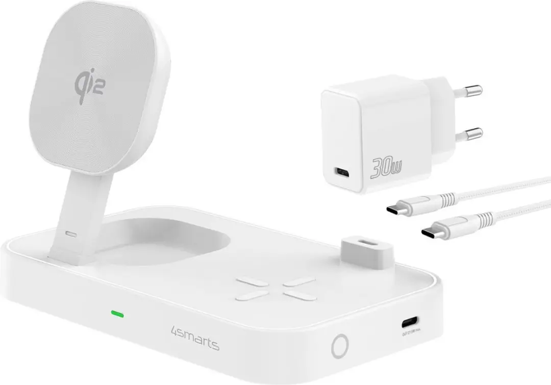 4Smarts 5-in-1 Qi Oplaadstation 25W - Wit