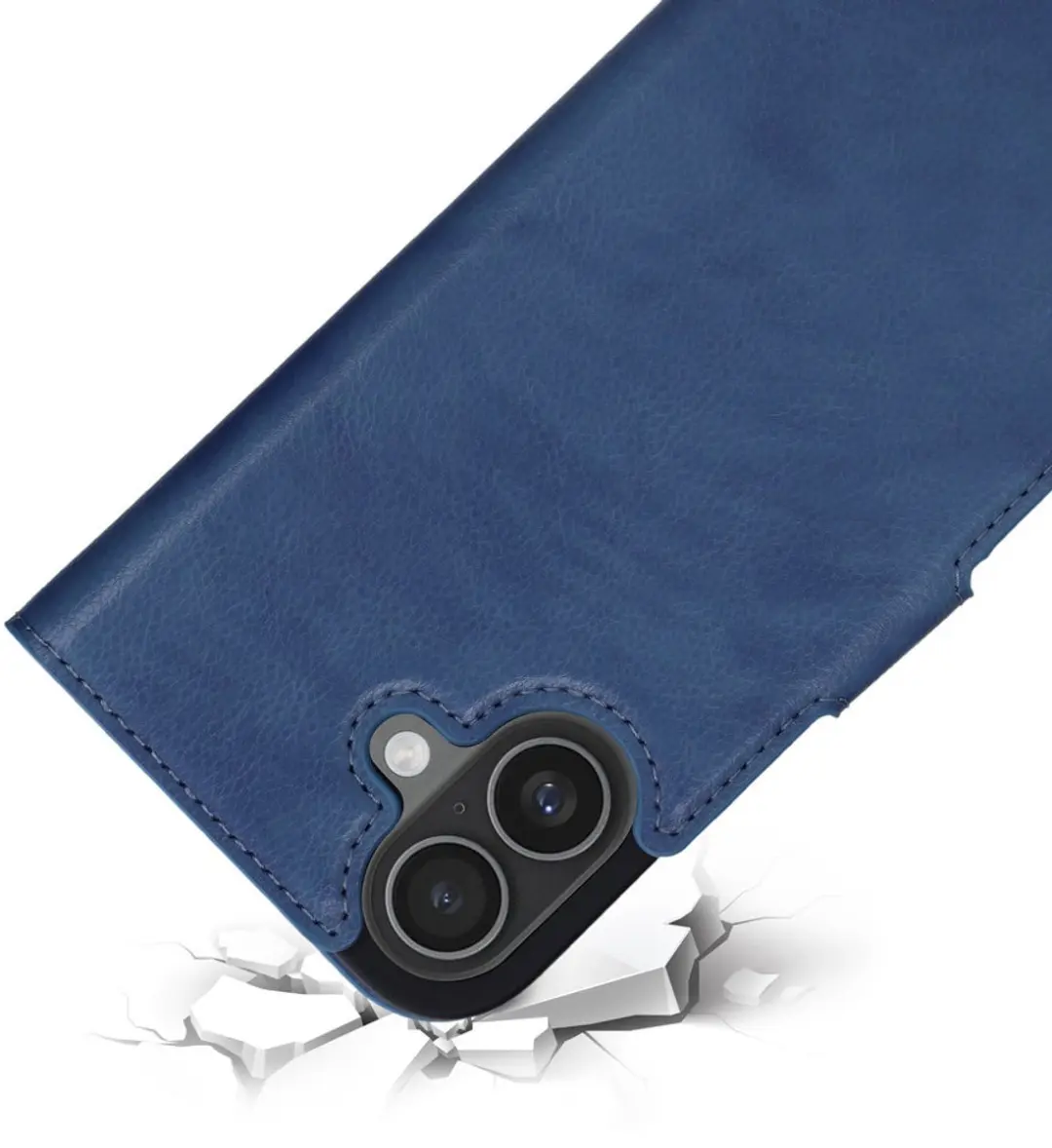 Mobiparts MP-131687 Hoesje iPhone 17 - Wallet - Eco Leer - Blauw