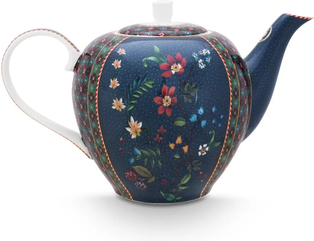 Pip Studio Berry Blues Theepot 1.6L - Donkerblauw