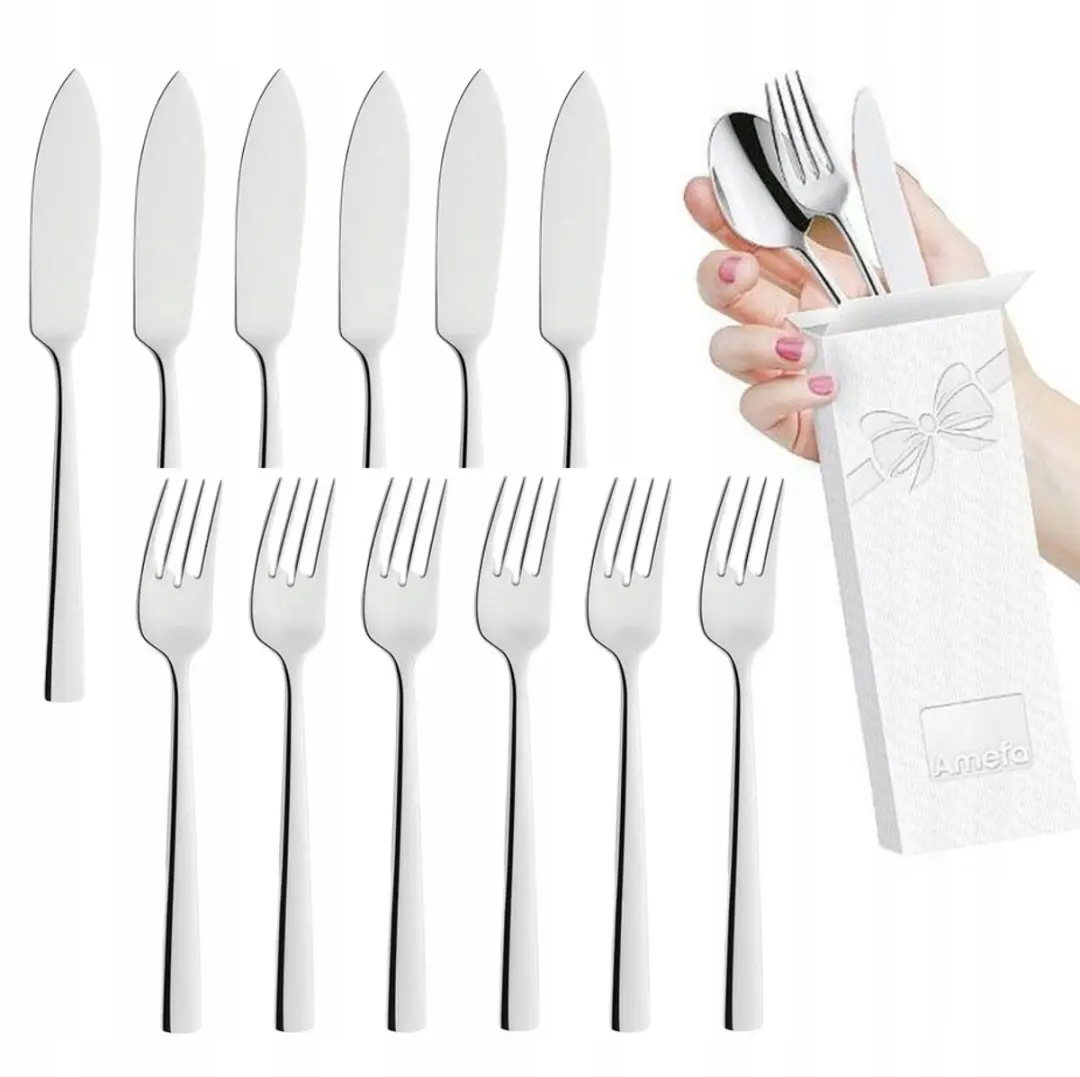 Amefa Moderno Visbestekset 12-delig - 6 Personen - Roestvrij staal