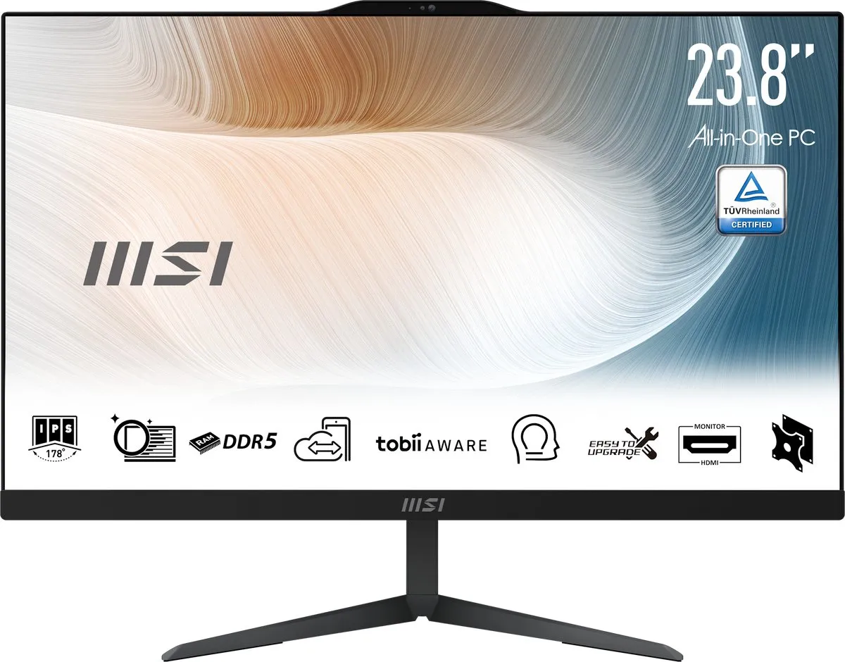 MSI Modern AM242 1M-1219EU All-in-One PC - 23.8" - 8GB/512GB - Zwart