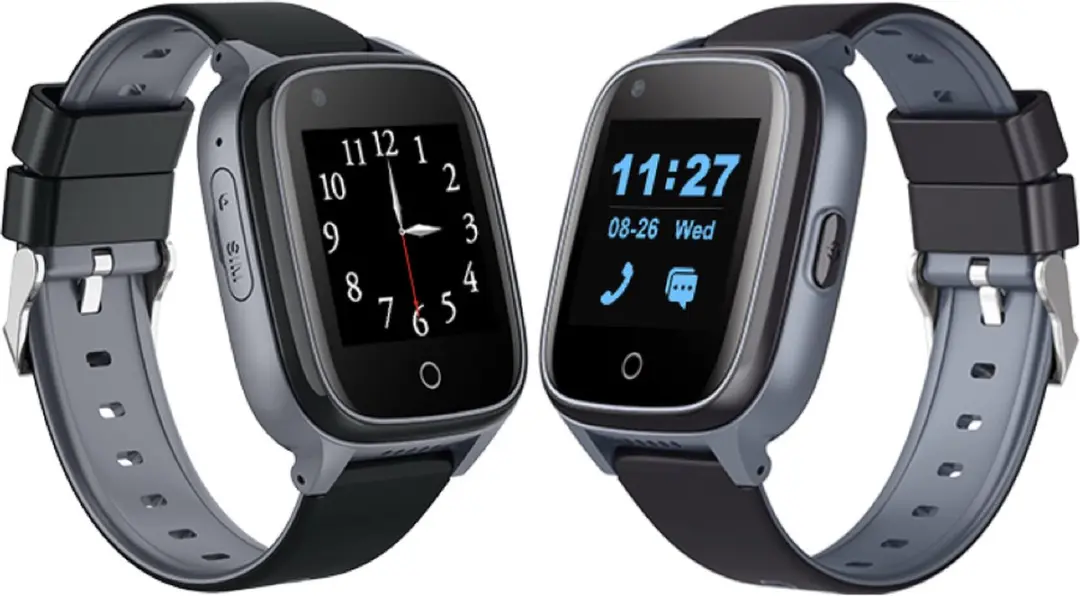 GPSHorlogeKids Senior Health GPS Horloge - 40mm - Valdetectie & SOS - Live Tracking - Zwart/Grijs
