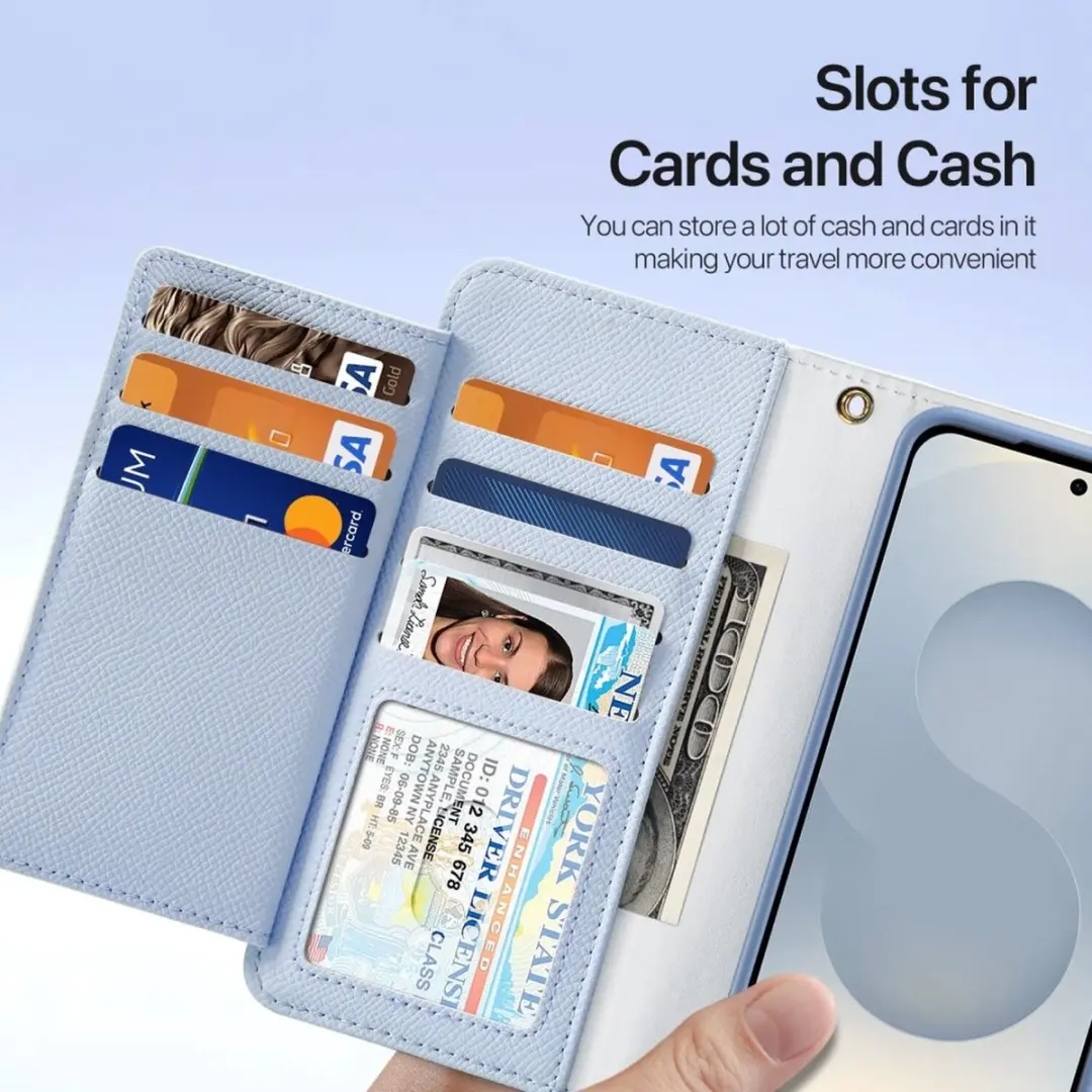 Dux Ducis Lawa Hoesje Samsung Galaxy S26 Plus - Magnetisch 2-in-1 Wallet - 6 Pasjes - Lichtblauw