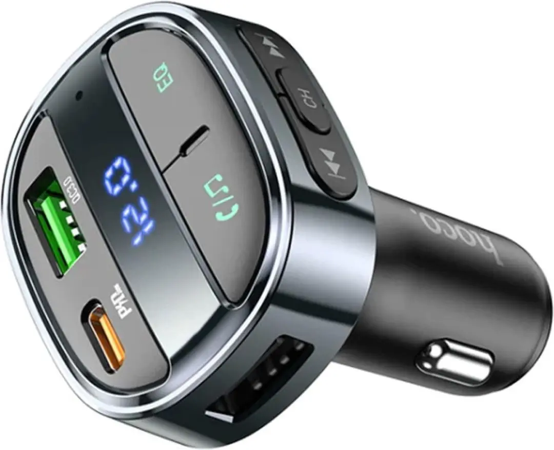 Hoco Bluetooth 5.0 Muziekzender 30W Autolader - PD & QC 3.0 - 3 Outputs