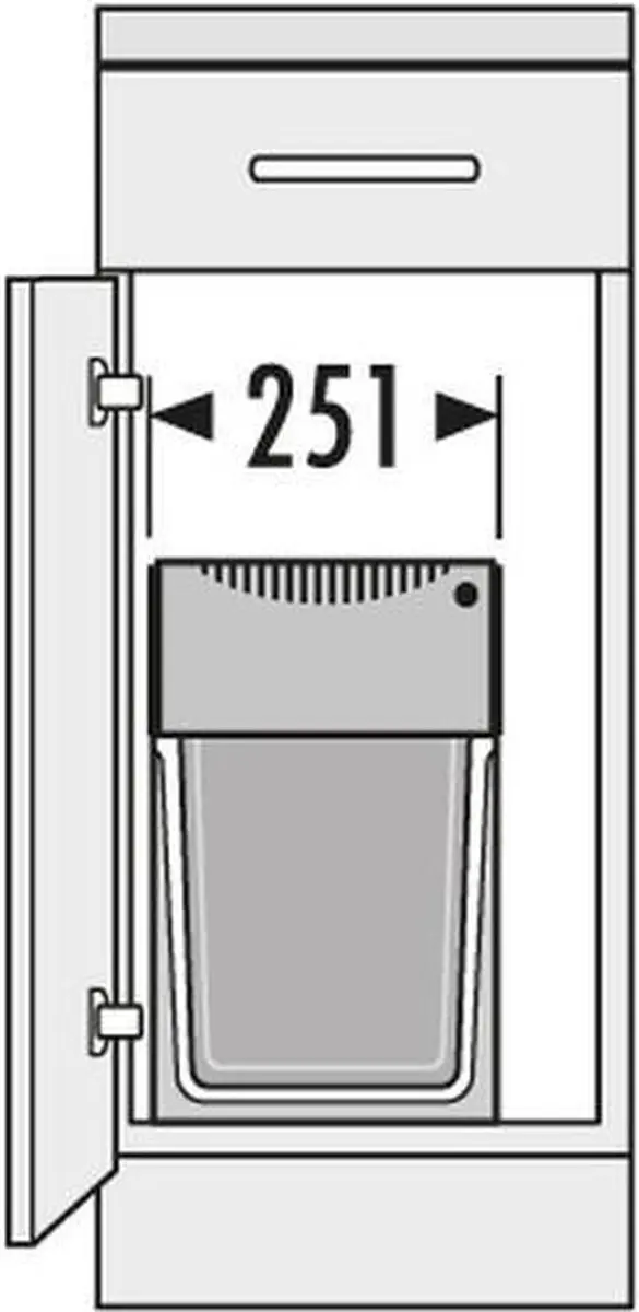 Hailo Tandem Inbouw Prullenbak 30L - 3 Compartimenten Grijs - afbeelding 2 van 6