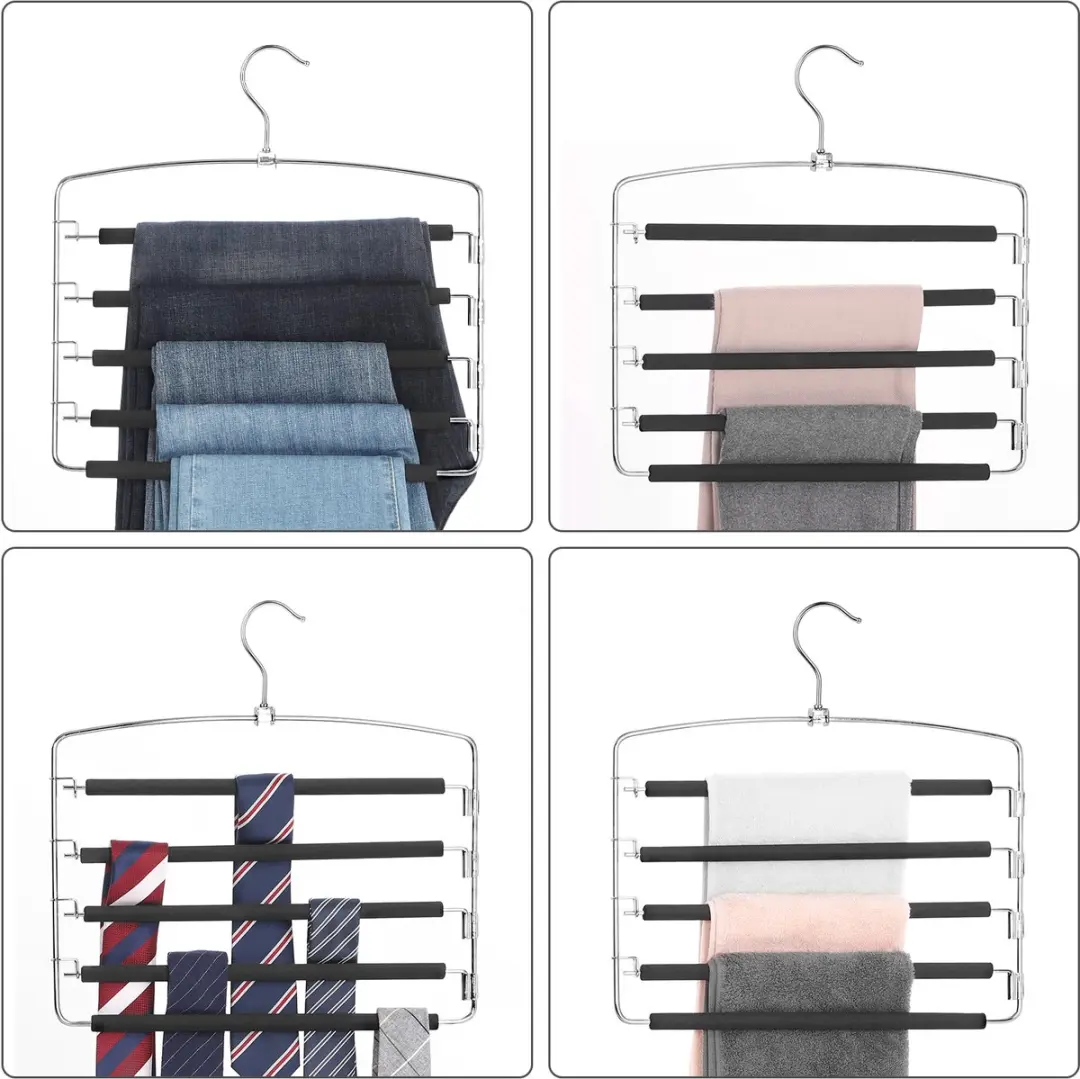 Songmics Kledinghangers Set 3 Stuks - Zilver-Zwart