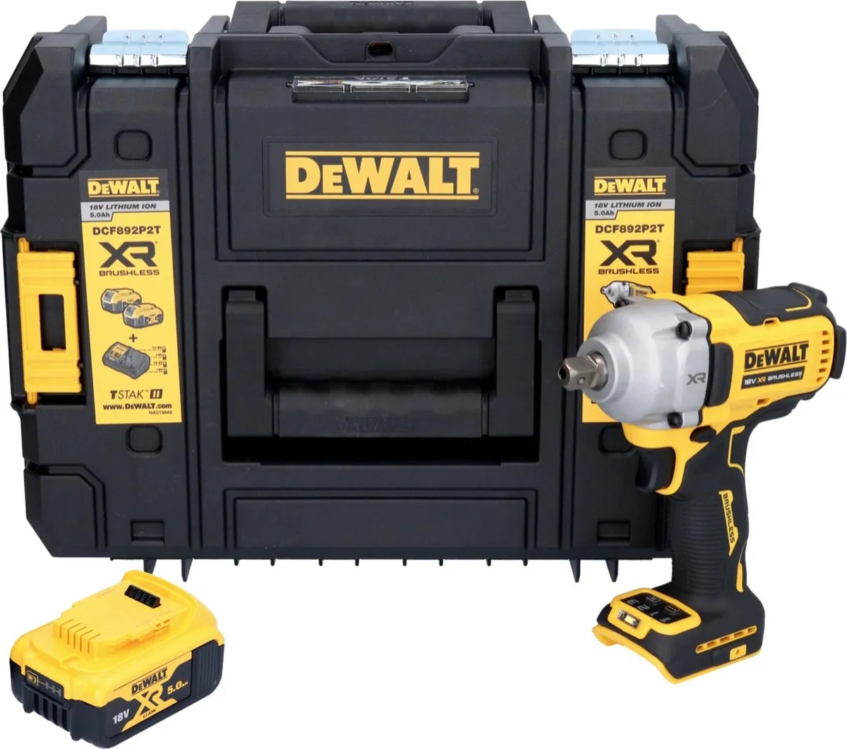 DeWalt DCF 892 NT Accu Slagmoersleutel 18V 813Nm - 1x 5.0Ah - afbeelding 4 van 5