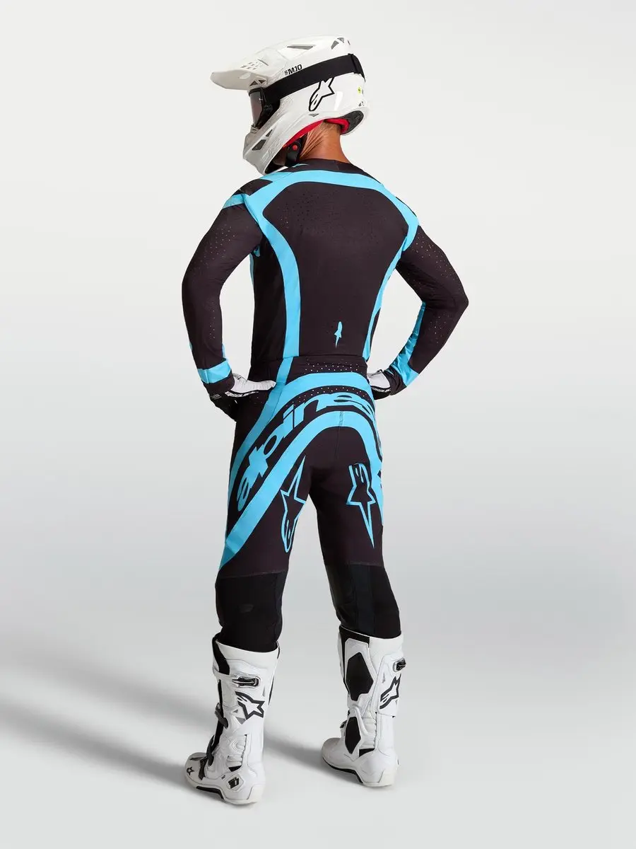 Alpinestars Supertech Vesta Motocross Trui - Zwart/Turquoise L