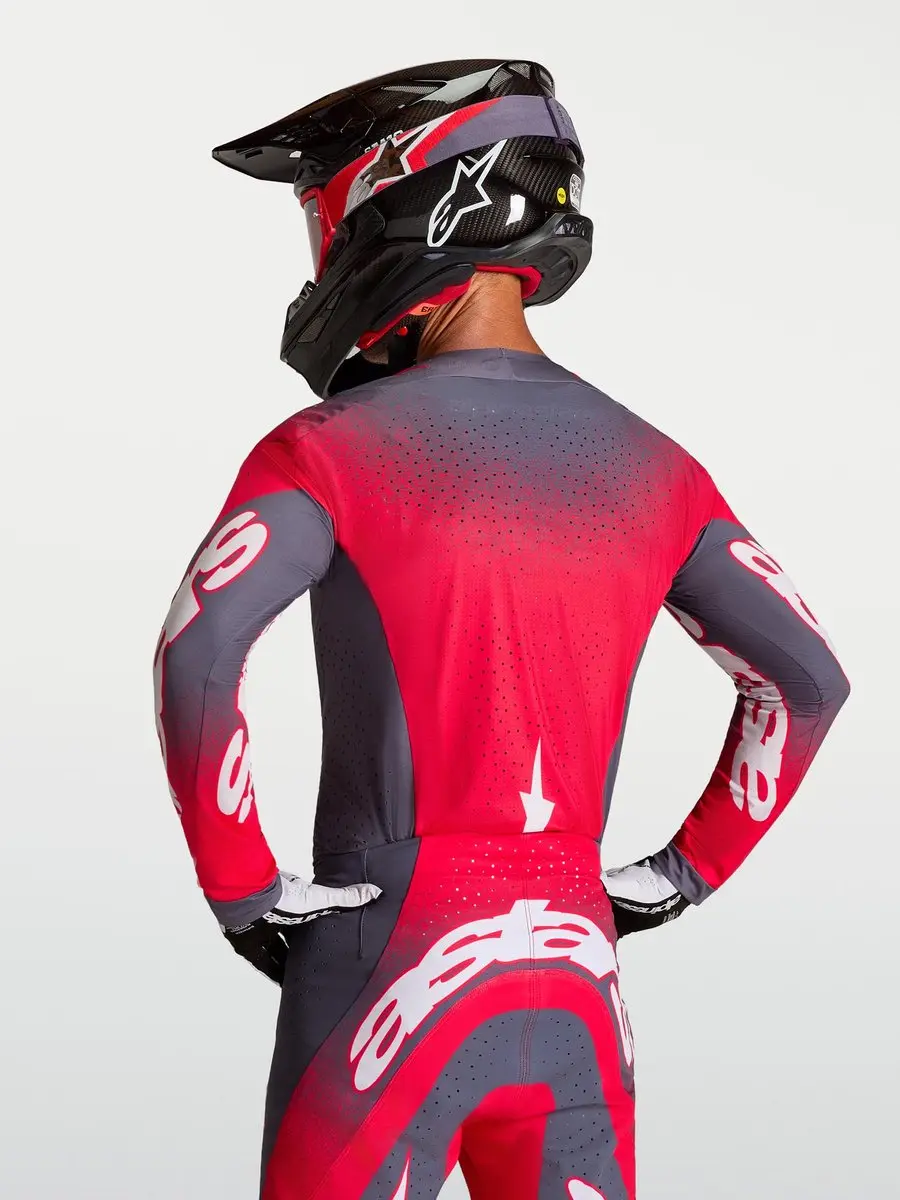 Alpinestars Supertech Hiten AFD Motocross Trui - Grijs/Rood S