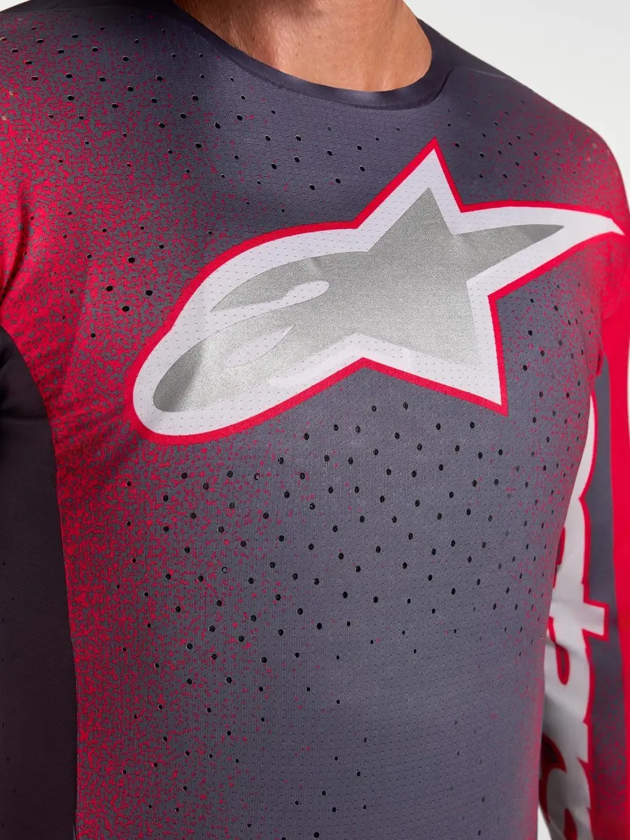 Alpinestars Supertech Hiten AFD Motocross Trui - Grijs/Rood S