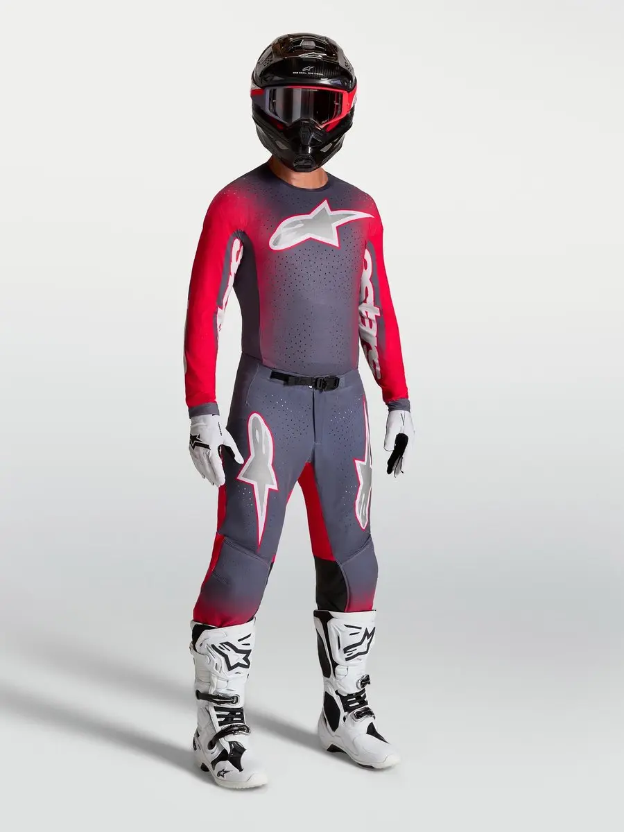 Alpinestars Supertech Hiten AFD Motocross Trui - Grijs/Rood S - afbeelding 6 van 6