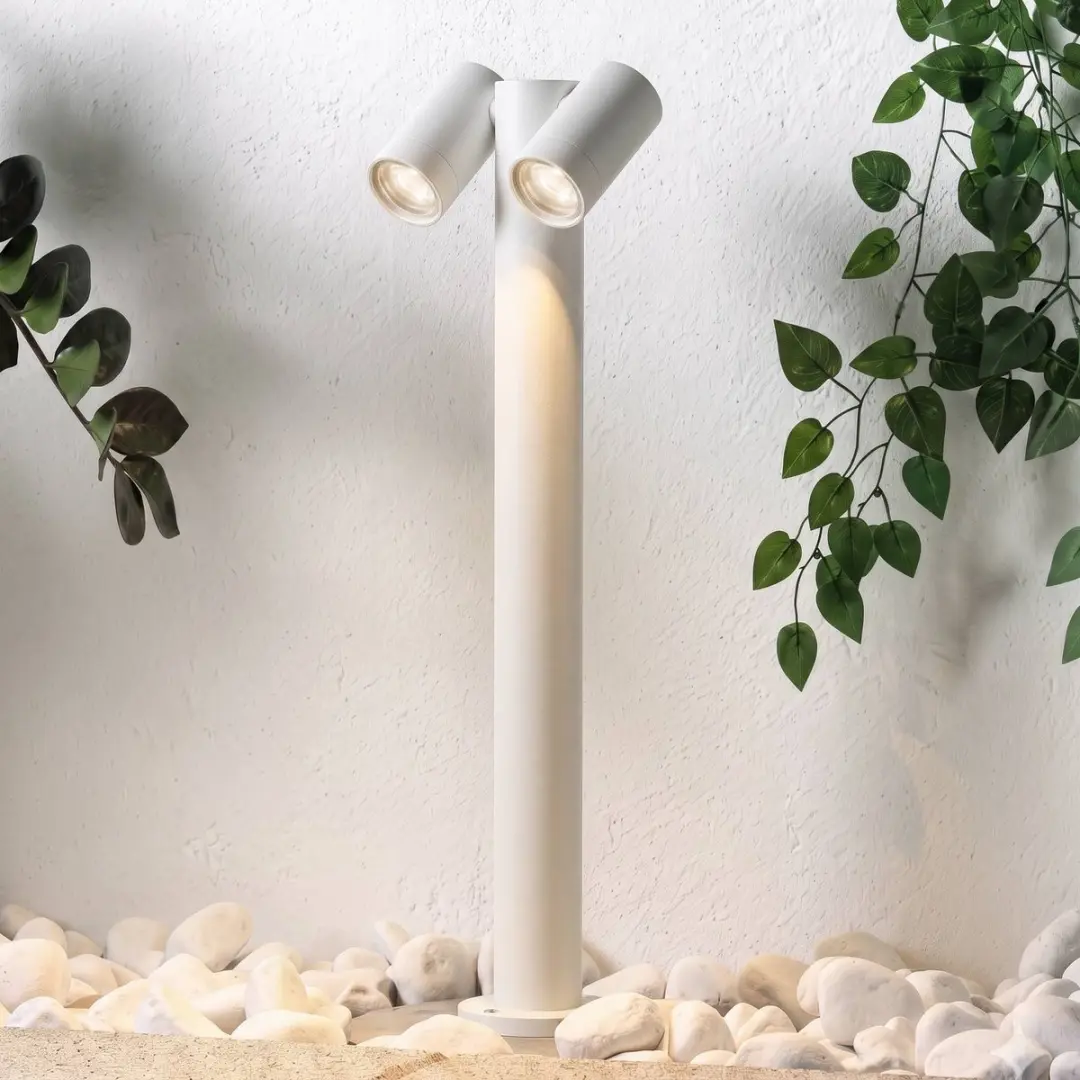 PRIOS Padverlichting Zuillamp Aluminium Glas H60cm GU10 Wit