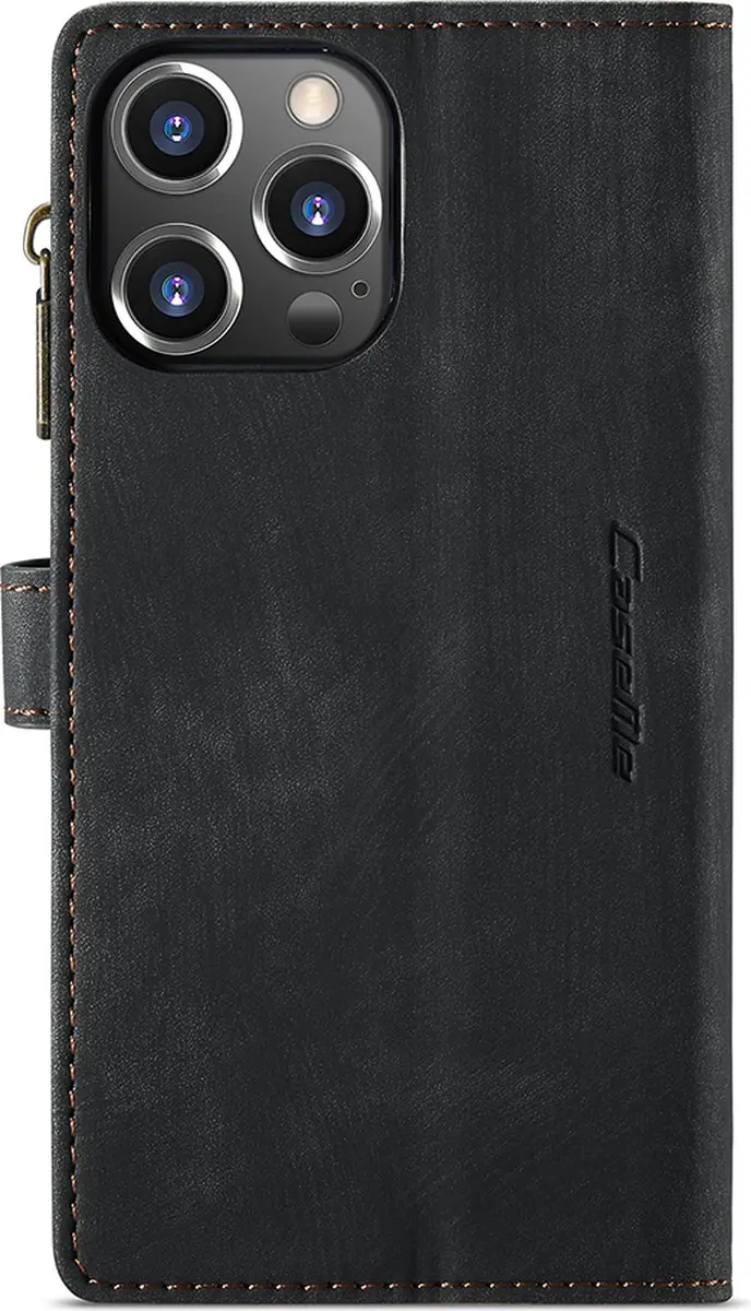 CaseMe iPhone 14 Pro Max Wallet Book Hoesje - 7 Pasjes - Zwart