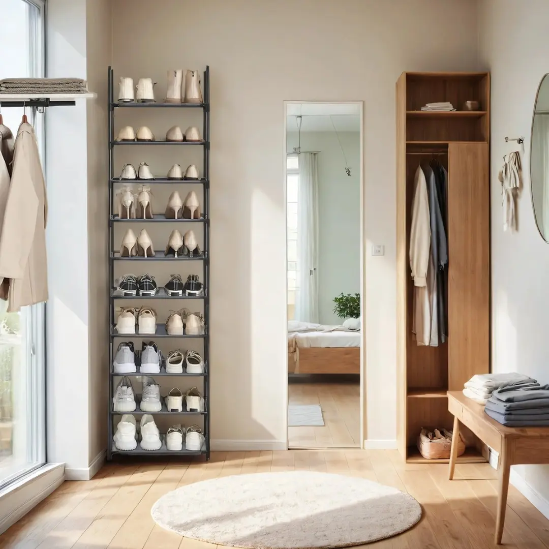 Songmics Schoenenrek 10 Lagen - Zwart