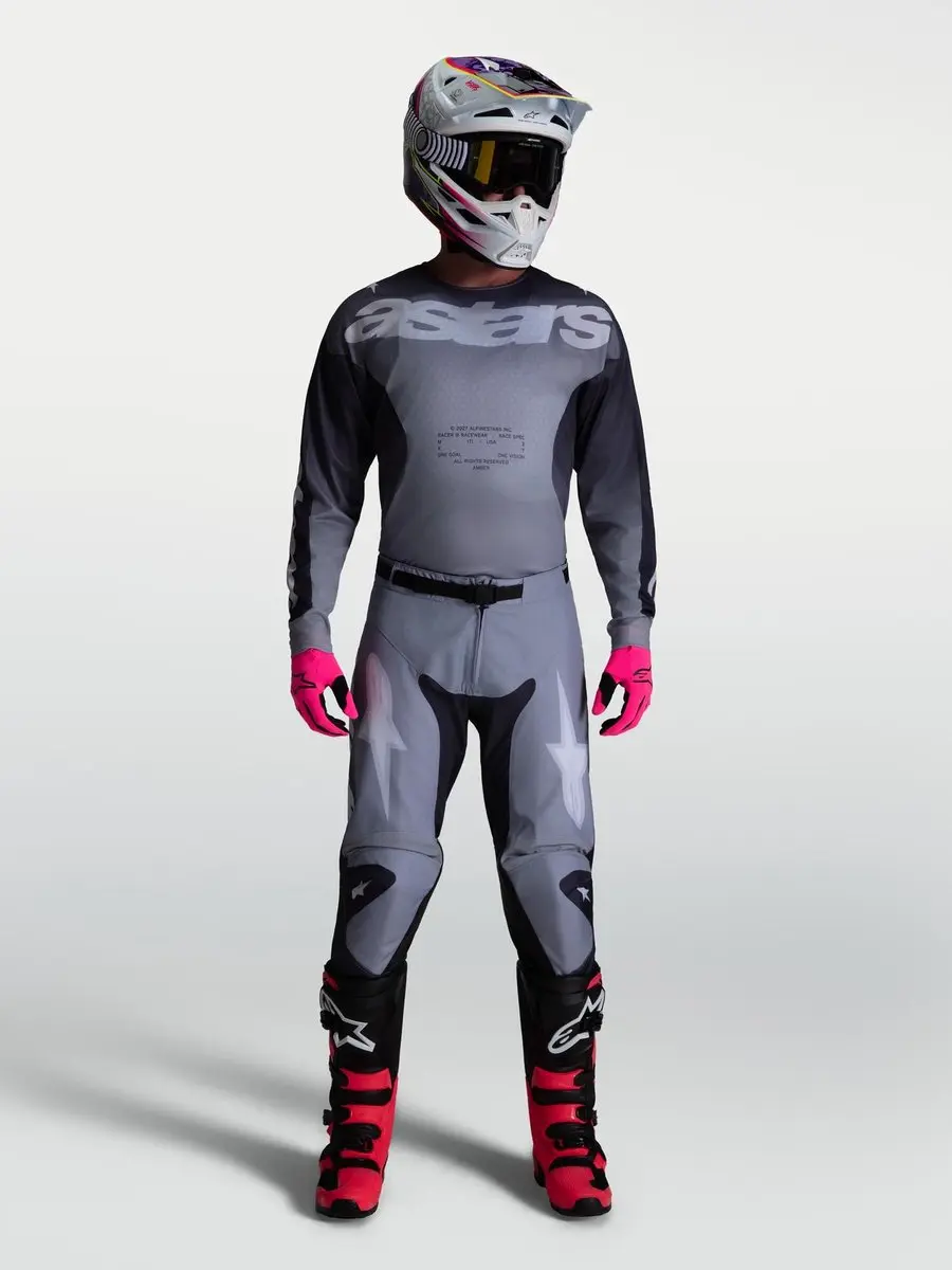 Alpinestars Racer Amber Motocross Trui - Grijs/Paars M