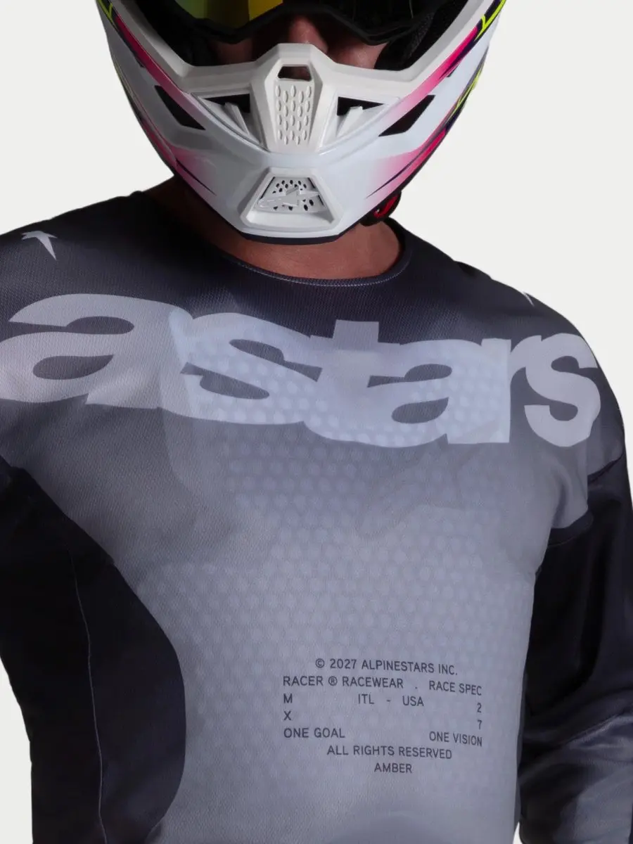 Alpinestars Racer Amber Motocross Trui - Grijs/Paars M - afbeelding 6 van 6
