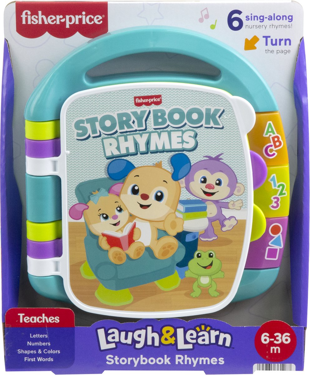 Fisher-Price Leerplezier Verhalenboek Versjes - Muzikaal Boek met Lichtjes en Geluid