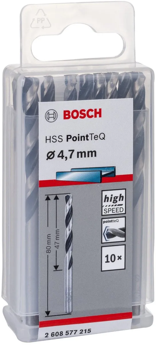 Bosch HSS PointTeQ DIN 338 4,7x47x80mm - 10 Stuks - afbeelding 5 van 6