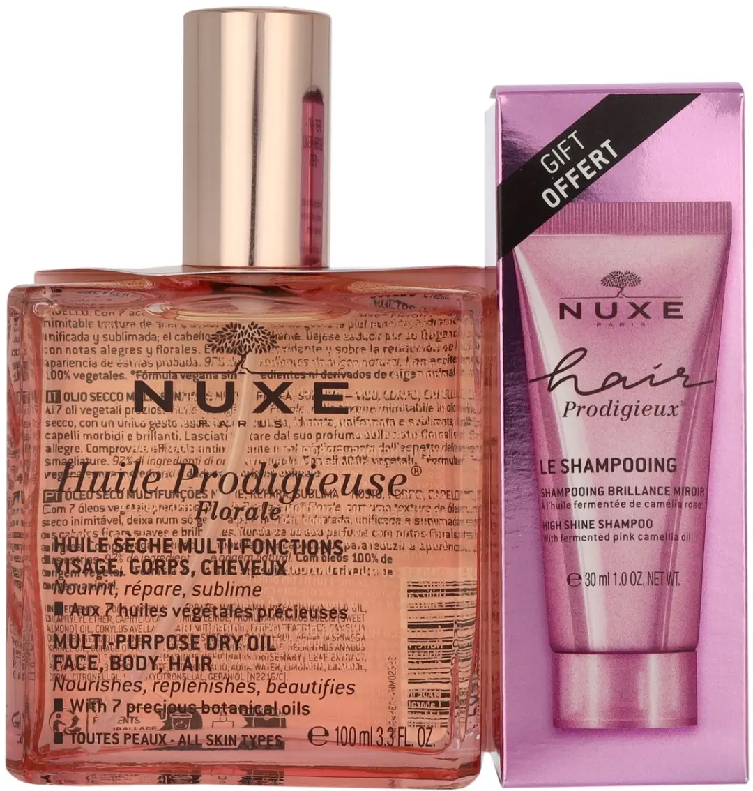 Nuxe Huile Prodigieuse Florale 100ml + Haar Prodigieux Shampoing Brillance Miroir 30ml