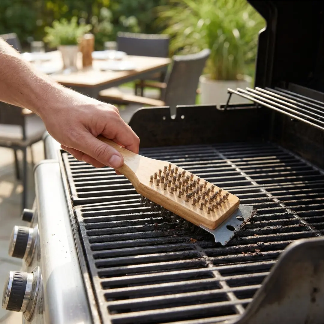 Alpina Grillreinigingsborstel 23cm - Houten handvat - afbeelding 2 van 4