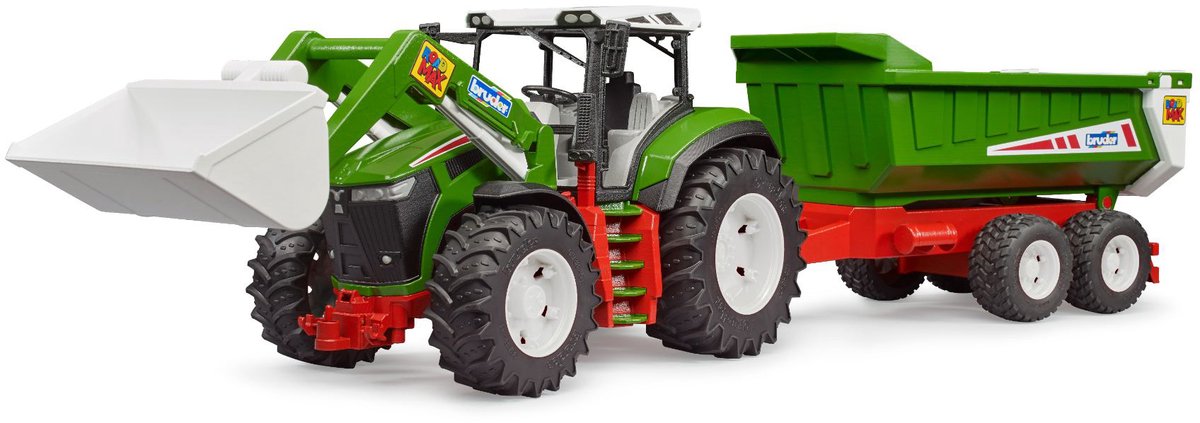 Bruder ROADMAX Tractor met voorlader en kiepaanhanger - Vanaf 2 jaar - 1:16
