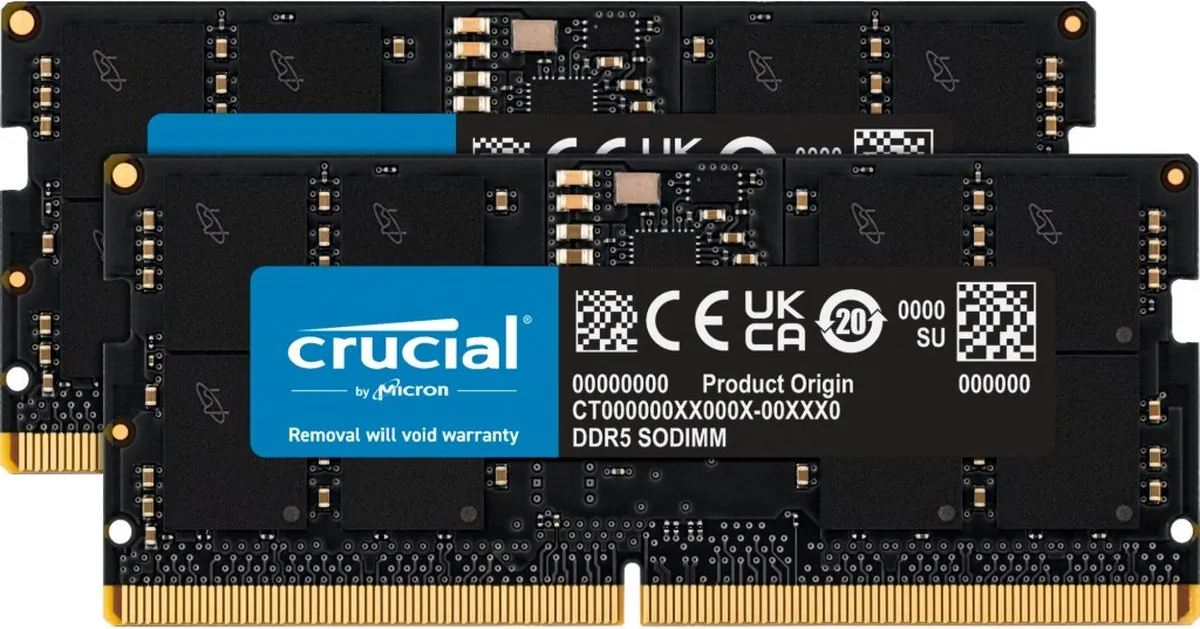 Crucial CT2K16G48C40S5 Laptopgeheugen 32GB DDR5 SODIMM