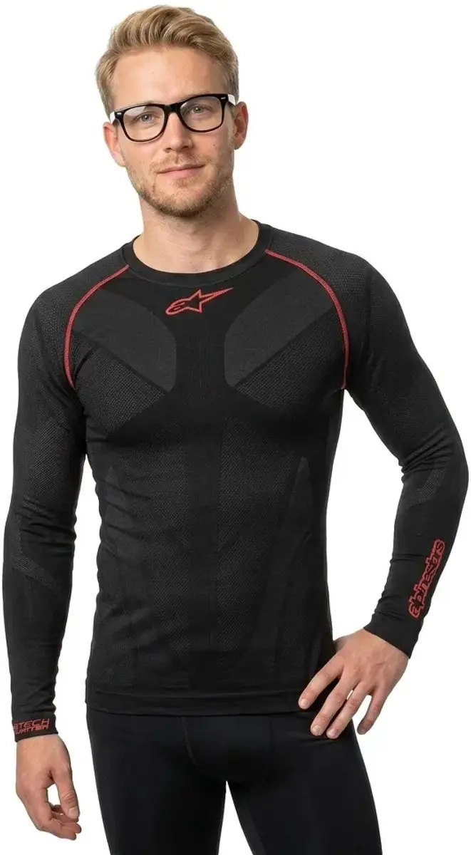 Alpinestars Ride Tech V2 Top Long Sleeve Zomeronderkleding M-L - Zwart/Rood
