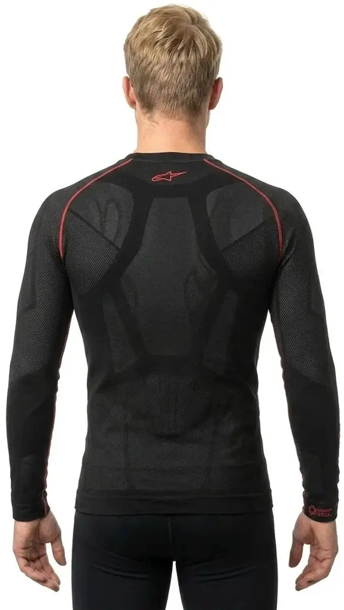 Alpinestars Ride Tech V2 Top Long Sleeve Zomeronderkleding M-L - Zwart/Rood - afbeelding 6 van 6