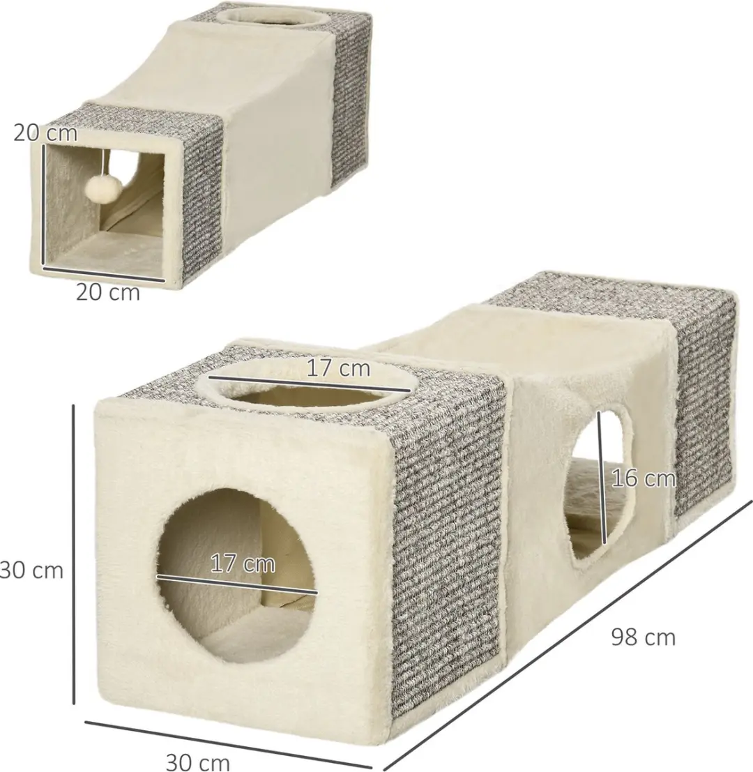 Pawhut Kattentunnel 17cm - 1 Niveau