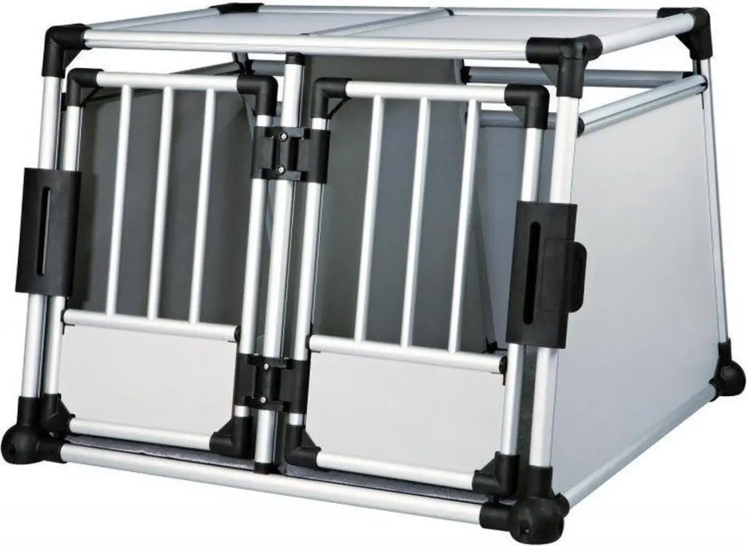 Trixie Transportbox Aluminium Dubbel 95x69x88cm - Zilverkleurig/Zwart - afbeelding 6 van 6