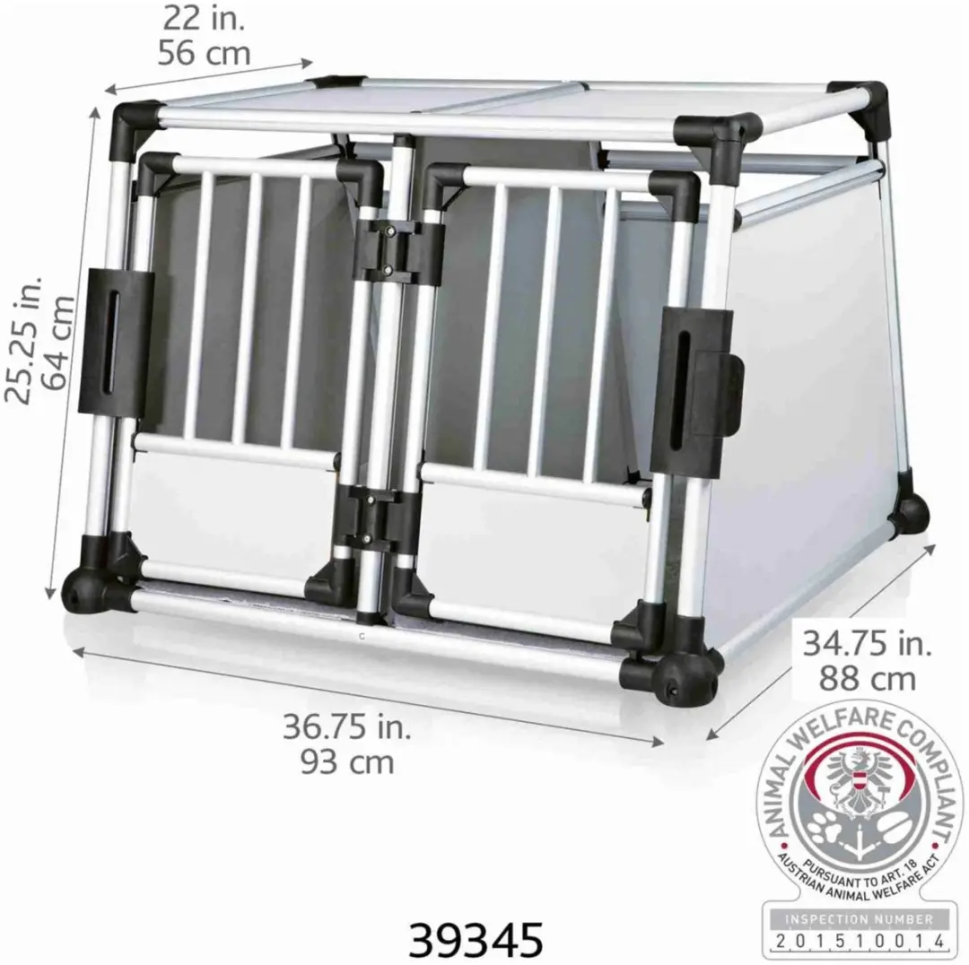 Trixie Transportbox Aluminium Dubbel 95x69x88cm - Zilverkleurig/Zwart - afbeelding 5 van 6