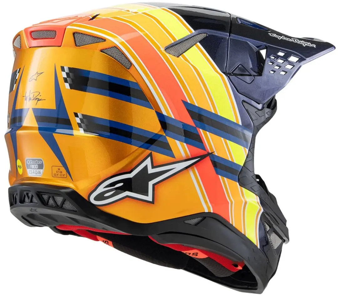 Alpinestars S-M10 TLD Edition 25 Offroad Helm - XXL - Donkerblauw/Fluo/Oranje/Rood