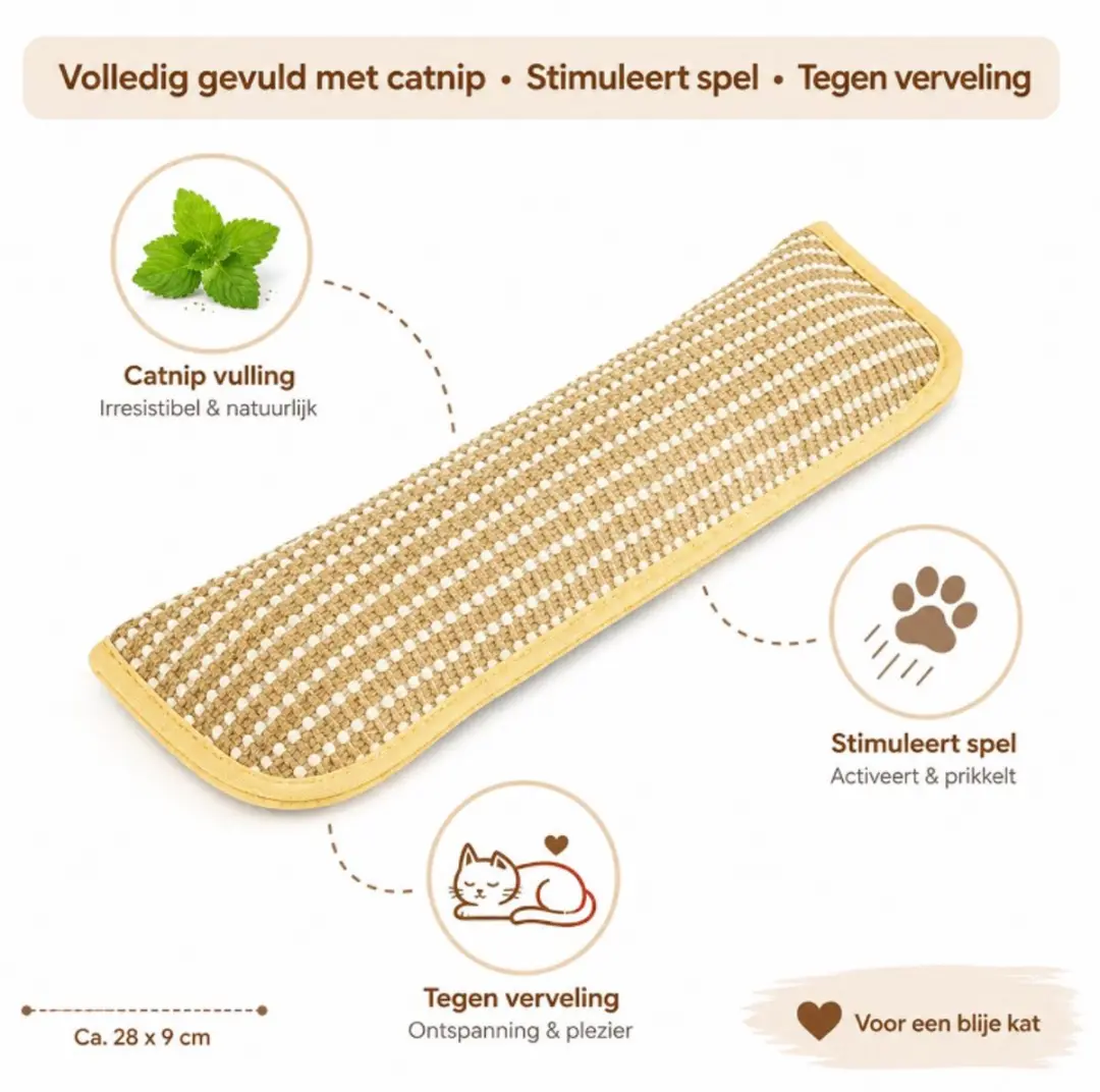 ECTEATOY 3-Stuks Katnip Kattenspeeltjes - Beige