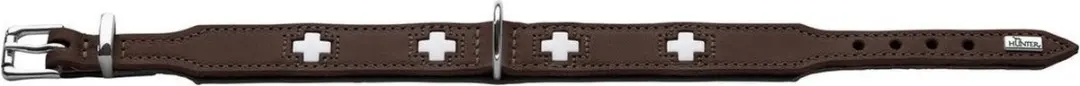 Hunter Halsband Swiss Leer Nappa Bruin/Zwart
