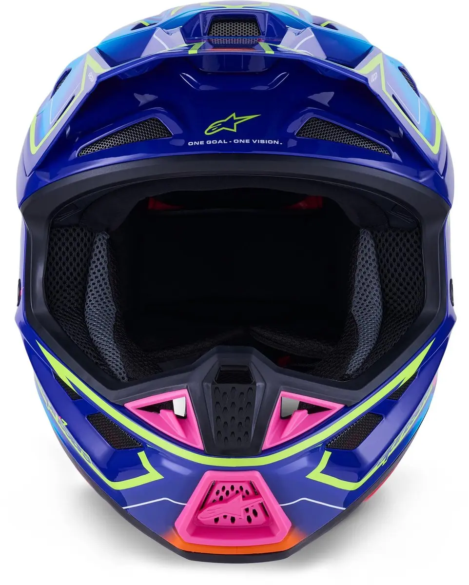 Alpinestars S-M7 Cast Motorcrosshelm - M - Blauw/Rood/Geel/Roze