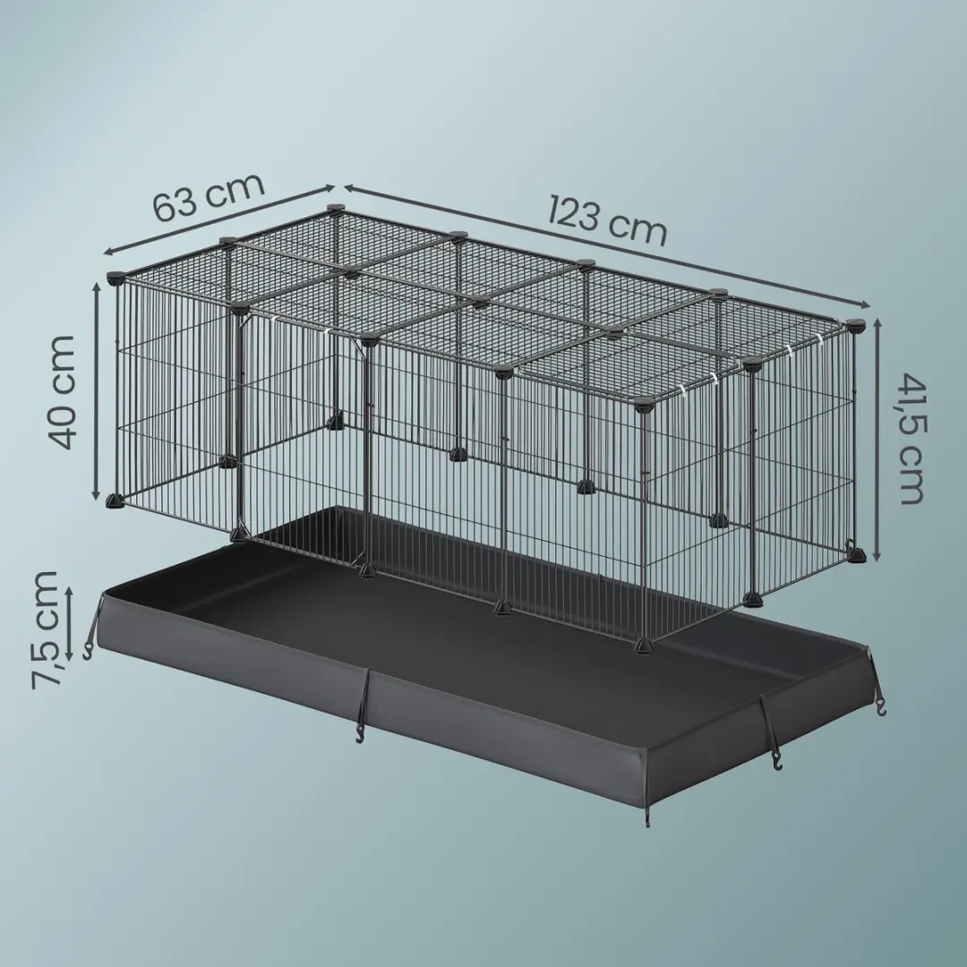 Songmics Hondenren Puppyren 20 Panelen - Waterdichte Mat - Zwart