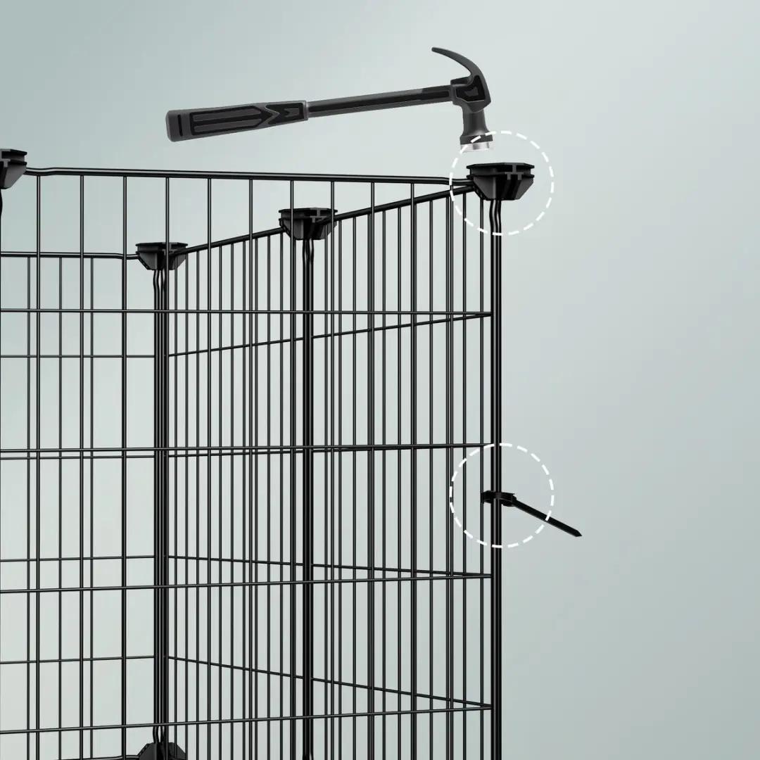 Songmics Hondenren Puppyren 20 Panelen - Waterdichte Mat - Zwart