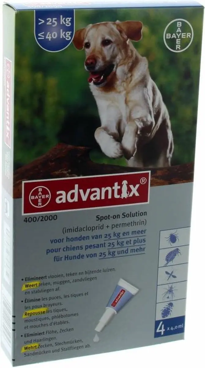 Advantix Spot On 250/1250 Anti-Vlooienmiddel 6 Pipetten
