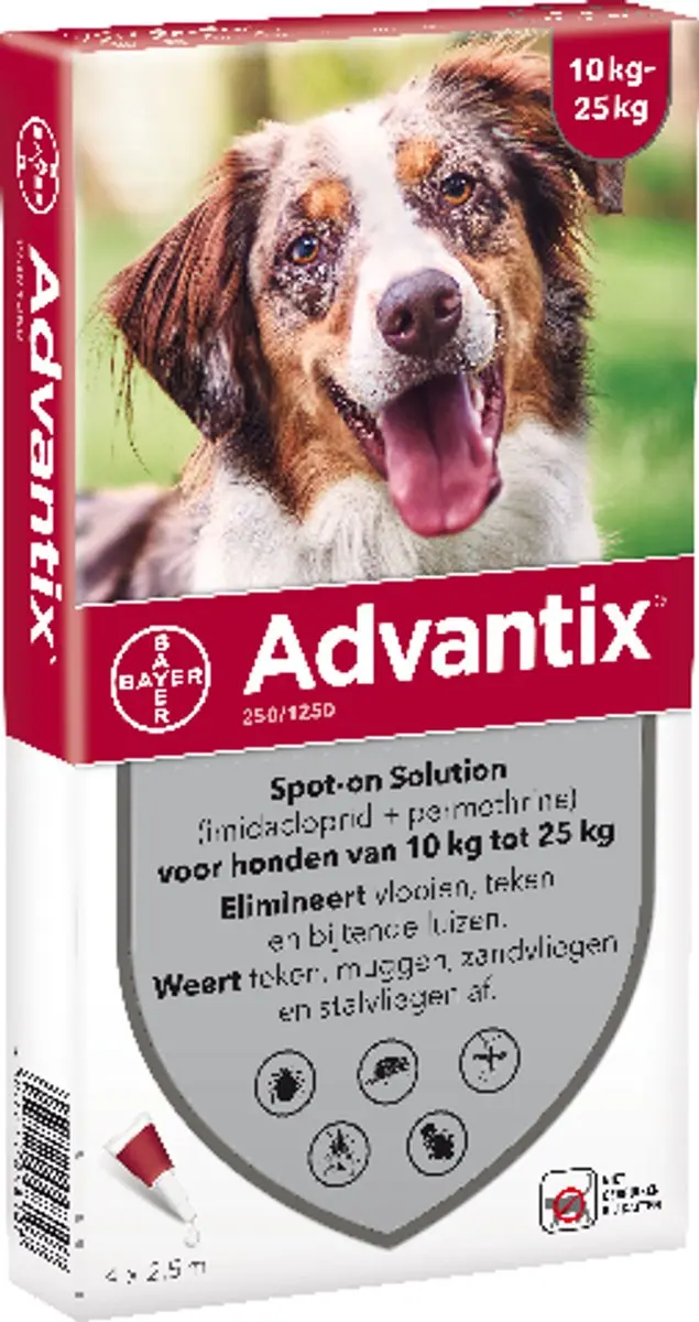 Advantix Spot On 250/1250 Anti-Vlooienmiddel 6 Pipetten - afbeelding 6 van 6