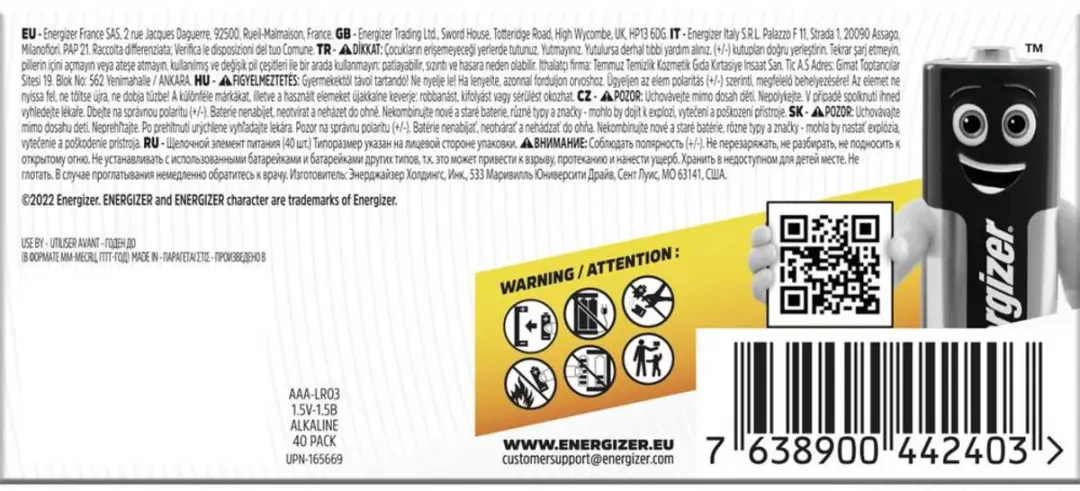 Energizer Power AAA Alkaline Batterij - 40 Stuks