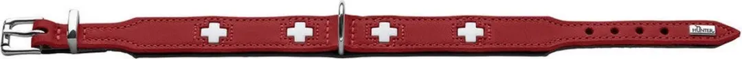 Hunter Hondenhalsband Swiss Rood 41-49cm - Zwart