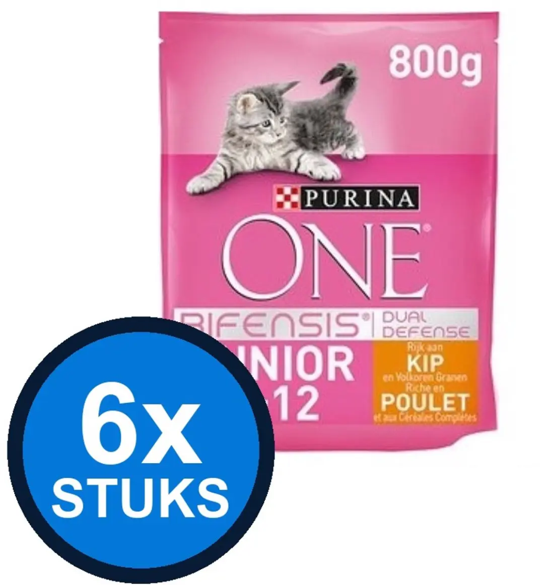 Purina ONE Junior Kattenvoer Kip 6x800g