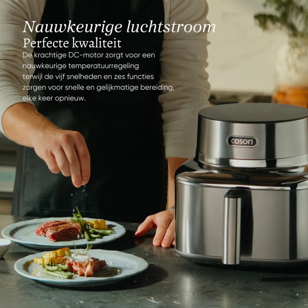 Cosori Iconic Single Airfryer 6.2L - RVS Zilver - afbeelding 6 van 6