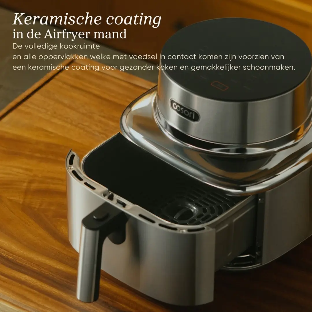 Cosori Iconic Single Airfryer 6.2L - RVS Zilver