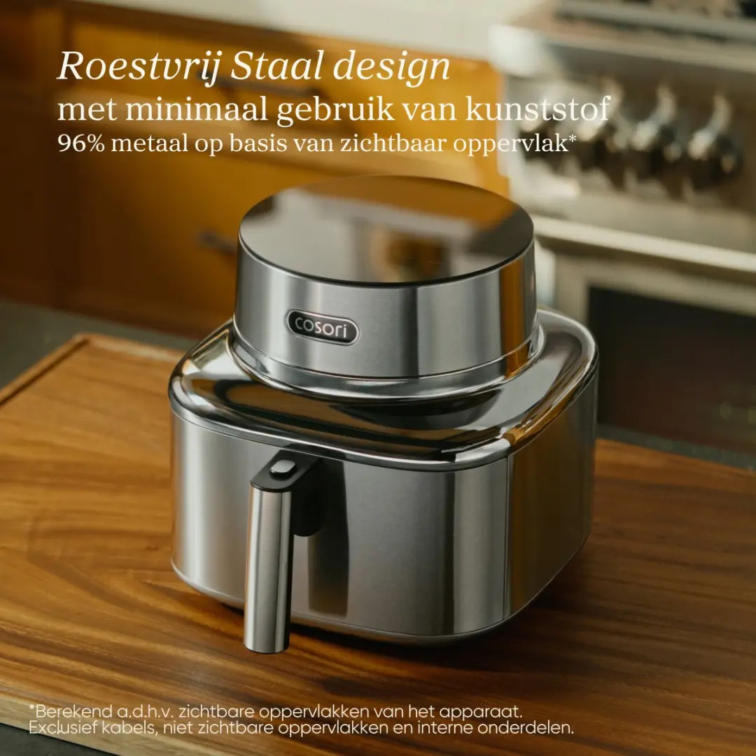 Cosori Iconic Single Airfryer 6.2L - RVS Zilver