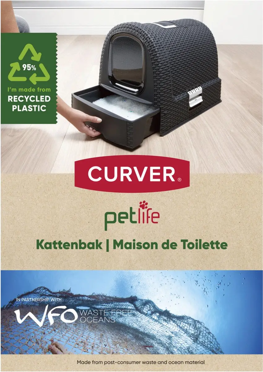 Curver Kattenbak met lade 51,5x38,5x40cm Misty Blue