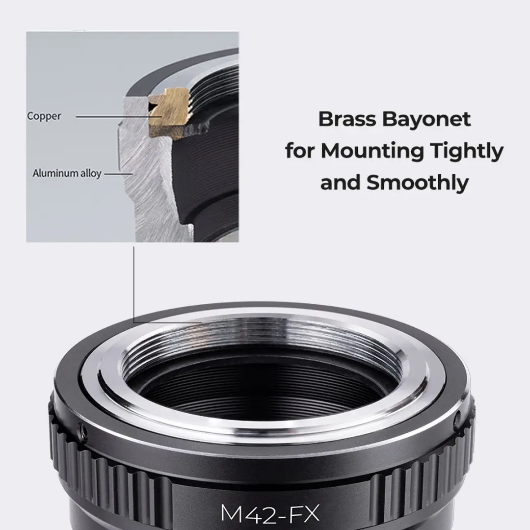 K&F Concept M42 Fuji FX Adapter - KF06.058 Zwart