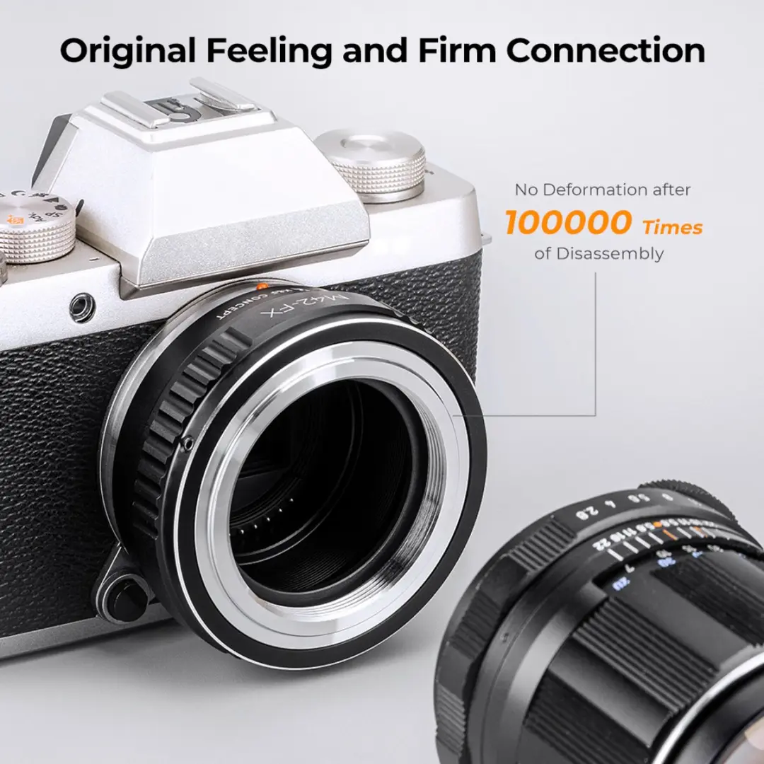 K&F Concept M42 Fuji FX Adapter - KF06.058 Zwart - afbeelding 6 van 6