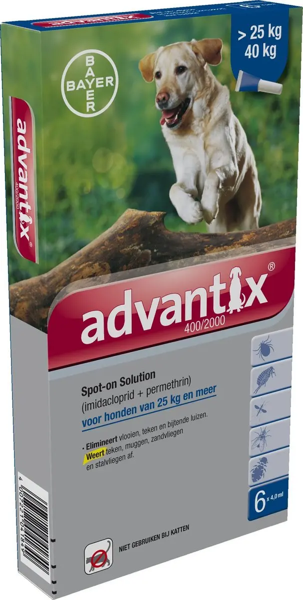 Advantix Vlooien & Teken Pipetten Hond XL - 6 Stuks - afbeelding 2 van 2